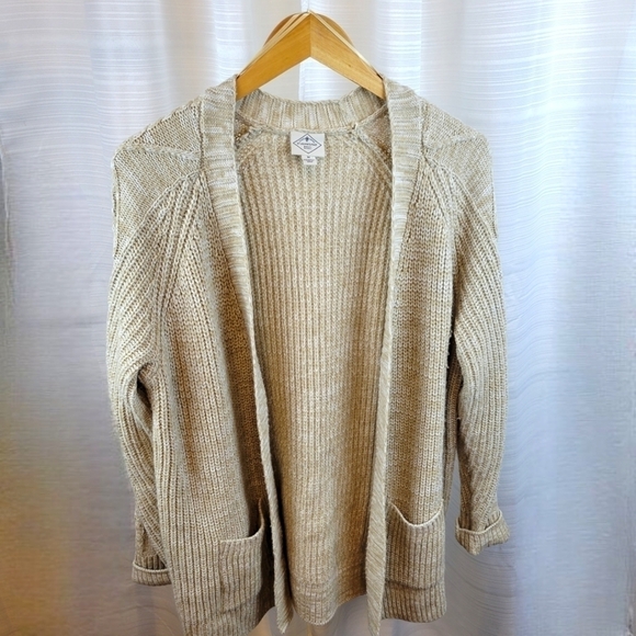 St. John's Bay - Oversize Knit Cardigan Sweater - Cream - Tan - Picture 1 of 6